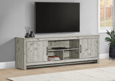 TV STAND - 72"L / RUSTIC GREY WITH 2 DOORS