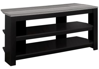 TV STAND - 42"L / BLACK / GREY TOP CORNER