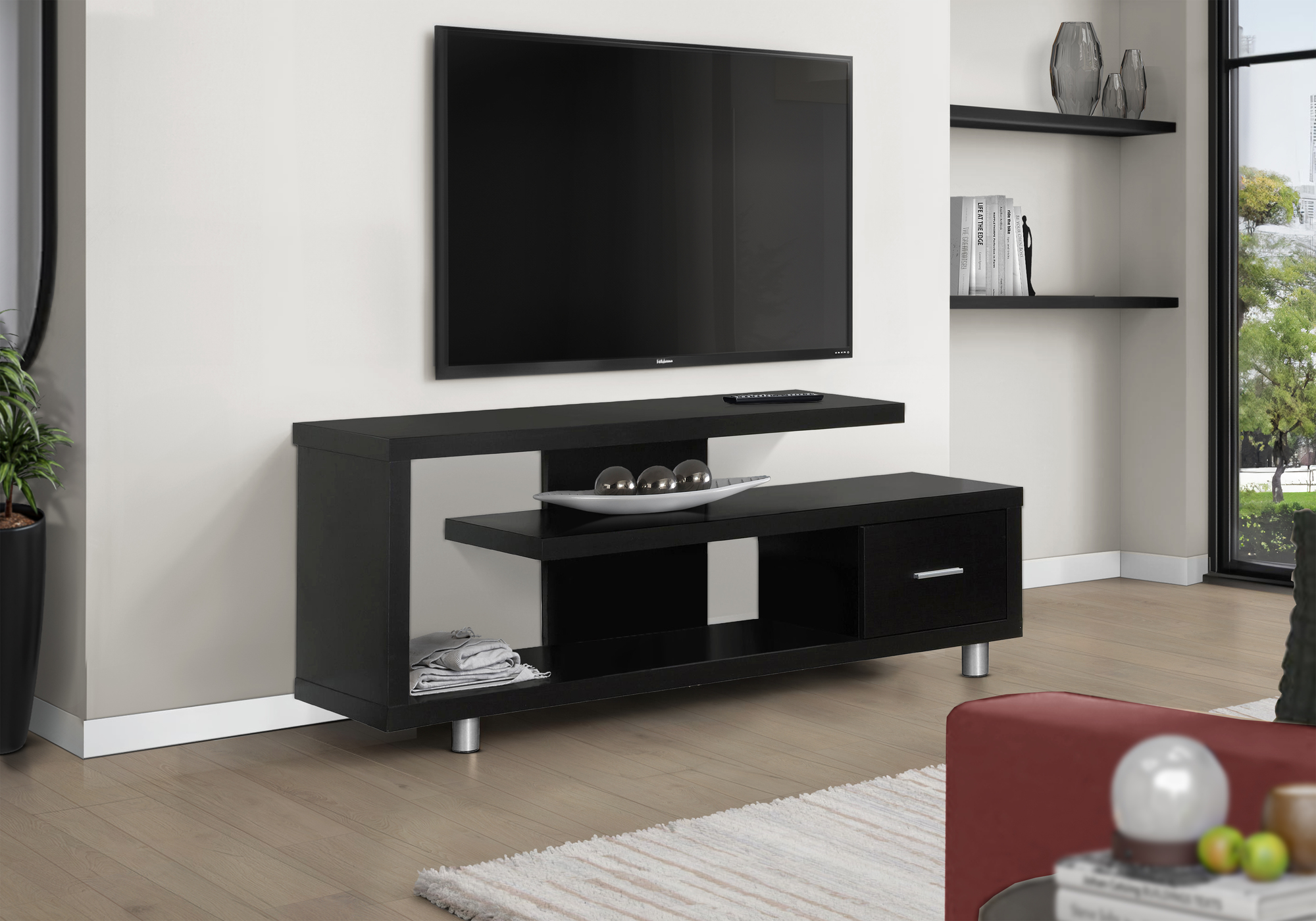 TV STAND - 60"L / ESPRESSO WITH 1 DRAWER