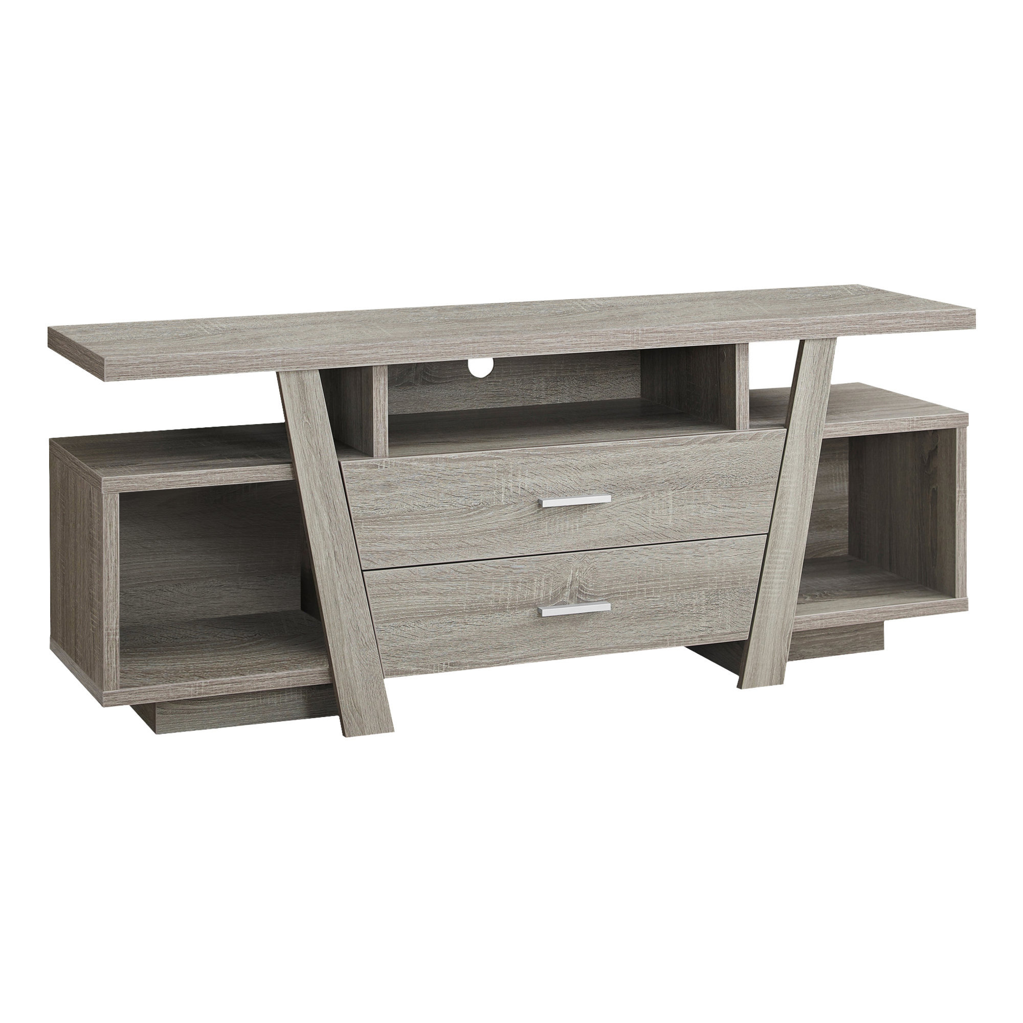 TV STAND - 60"L / DARK TAUPE WITH 2 STORAGE DRAWERS - Image 2