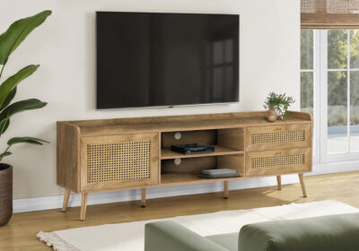 TV STAND - 72"L / WALNUT WITH STORAGE