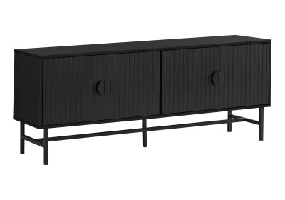 TV STAND - 60"L / BLACK WITH BLACK METAL