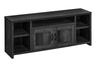 TV STAND - 60"L / BLACK RECLAIMED WOOD-LOOK