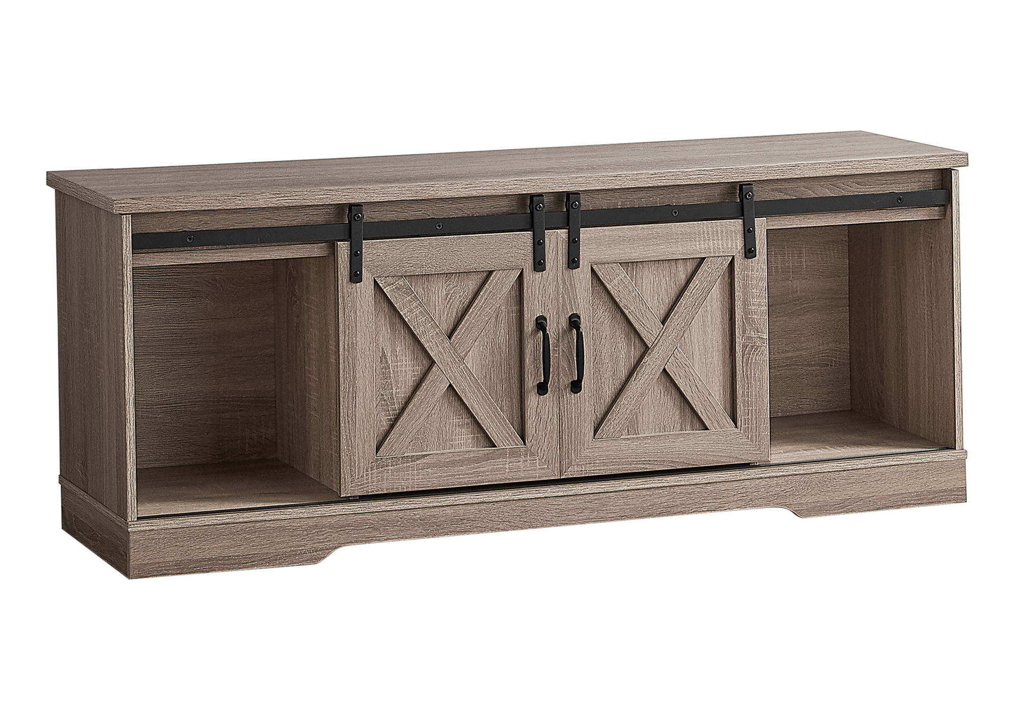 TV STAND - 60"L / DARK TAUPE WITH 2 SLIDING DOORS - Image 2