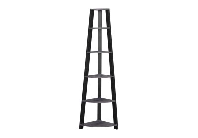 BOOKCASE - 72"H / GREY-BLACK CORNER ACCENT ETAGERE