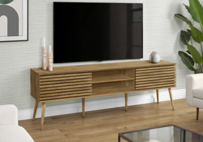 TV STAND - 72"L / WALNUT WITH 2 DOORS