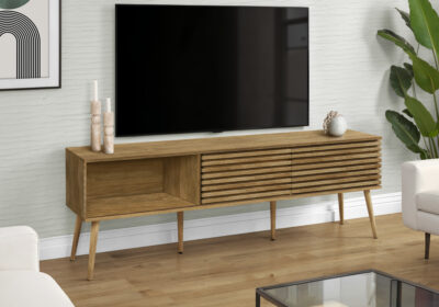 TV STAND - 72"L / WALNUT WITH 2 DOORS