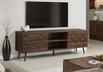TV STAND - 72"L / DARK WALNUT WITH STORAGE