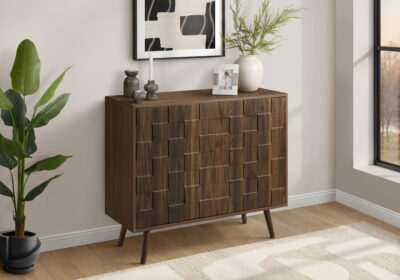 ACCENT CHEST - 32"H / DARK WALNUT WITH 2 DOORS