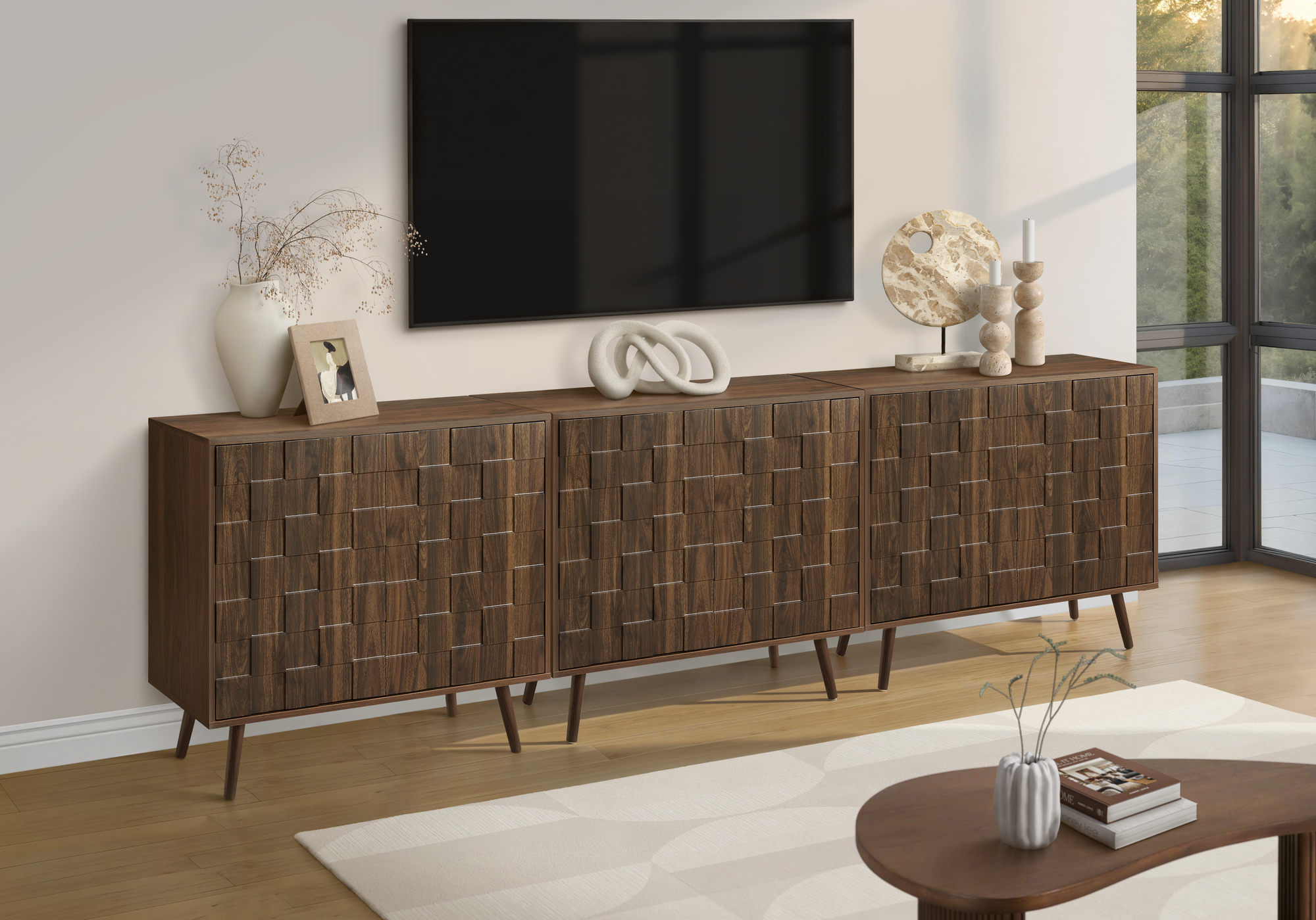 ACCENT CHEST - 32"H / DARK WALNUT WITH 2 DOORS - Image 2