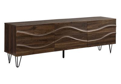 TV STAND - 72"L / DARK BROWN WOOD-LOOK WITH STORAGE