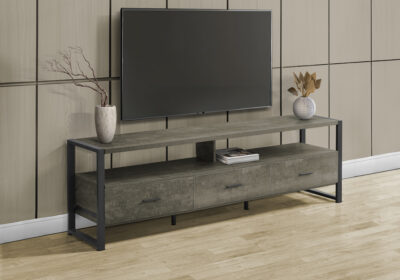 TV STAND - 72"L / DARK BRONZE / BLACK METAL