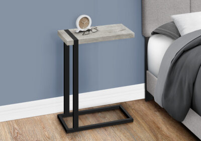 ACCENT TABLE - GREY RECLAIMED WOOD-LOOK / BLACK METAL