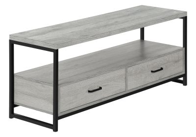TV STAND - 48"L / GREY / BLACK METAL