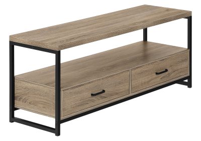 TV STAND - 48"L / DARK TAUPE / BLACK METAL