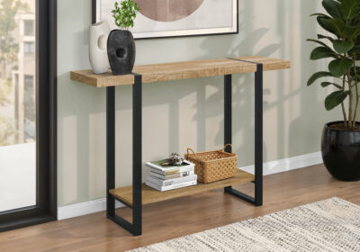 ACCENT TABLE - 48"L / MANGO WOOD-LOOK / BLACK METAL