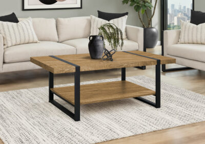 COFFEE TABLE - MANGO WOOD-LOOK / BLACK METAL
