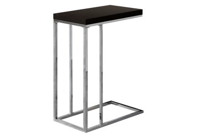 ACCENT TABLE - ESPRESSO WITH CHROME METAL