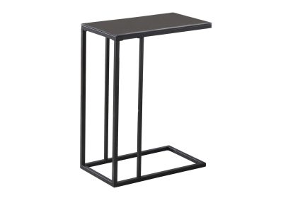 ACCENT TABLE - BLACK METAL / BLACK TEMPERED GLASS