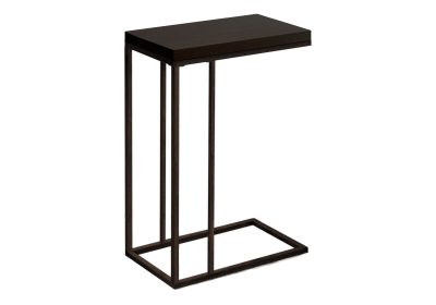 ACCENT TABLE - ESPRESSO / BRONZE METAL