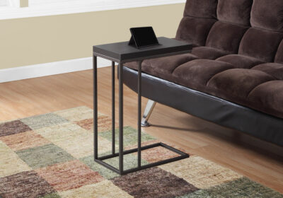 ACCENT TABLE - ESPRESSO / BRONZE METAL