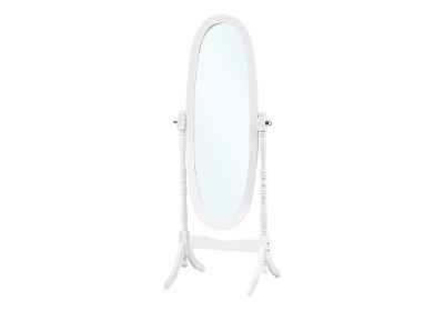 MIRROR - 59"H / ANTIQUE WHITE OVAL WOOD FRAME
