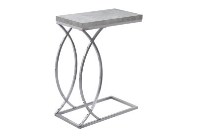 ACCENT TABLE - GREY CEMENT WITH CHROME METAL