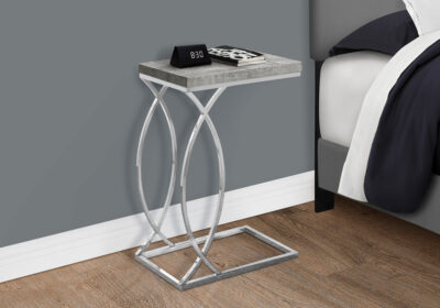 ACCENT TABLE - GREY CEMENT WITH CHROME METAL