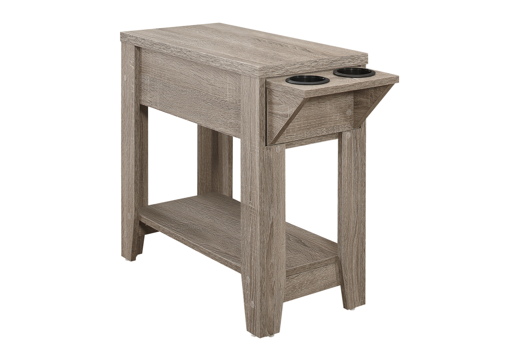 ACCENT TABLE - 23"H / DARK TAUPE WITH A GLASS HOLDER - Image 3