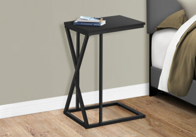 ACCENT TABLE - 25"H / BLACK / BLACK METAL