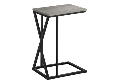 ACCENT TABLE - 25"H / GREY / BLACK METAL