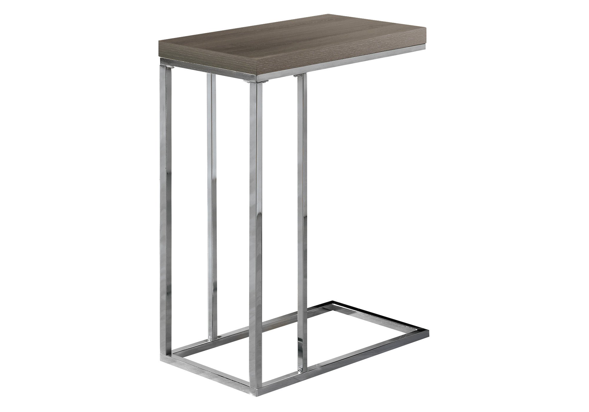 ACCENT TABLE - DARK TAUPE WITH CHROME METAL - Image 3