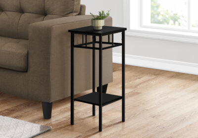 ACCENT TABLE - 28"H / BLACK / BLACK METAL