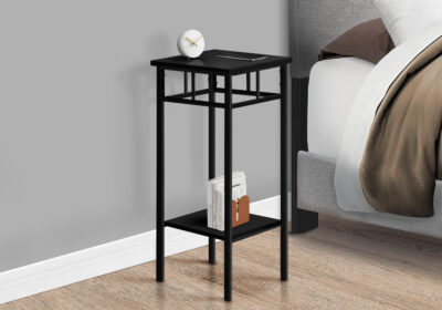 ACCENT TABLE - 28"H / BLACK / BLACK METAL