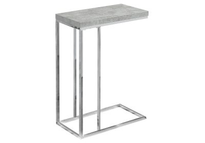 ACCENT TABLE - GREY CEMENT WITH CHROME METAL