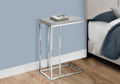 ACCENT TABLE - GREY CEMENT WITH CHROME METAL