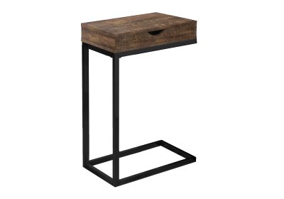 ACCENT TABLE - BROWN RECLAIMED WOOD-LOOK / BLACK / DRAWER