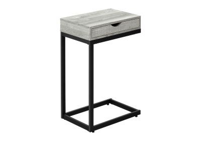 ACCENT TABLE - GREY RECLAIMED WOOD-LOOK / BLACK / DRAWER