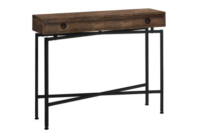 ACCENT TABLE - 42"L / BROWN RECLAIMED WOOD/ BLACK CONSOLE