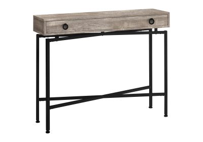 ACCENT TABLE - 42"L / TAUPE RECLAIMED WOOD / BLACK CONSOLE