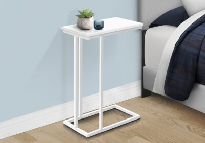 ACCENT TABLE - 25"H /WHITE / WHITE METAL