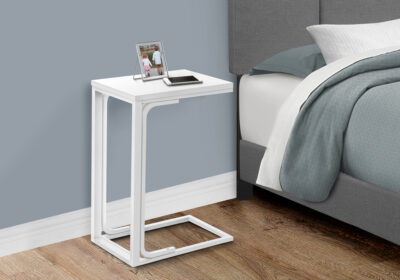 ACCENT TABLE - 25"H /WHITE / WHITE METAL