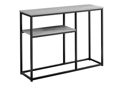 ACCENT TABLE - 42"L / GREY / BLACK METAL HALL CONSOLE