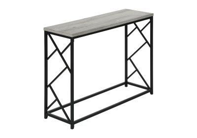 ACCENT TABLE - 44"L / GREY / BLACK METAL HALL CONSOLE