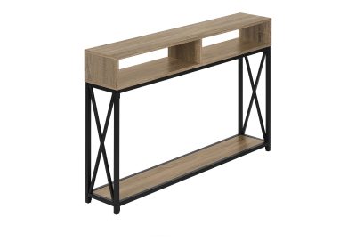 ACCENT TABLE - 48"L / TAUPE / BLACK METAL HALL CONSOLE