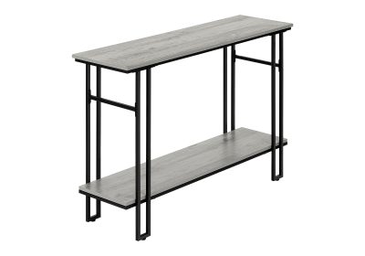 ACCENT TABLE - 48"L / GREY / BLACK METAL HALL CONSOLE