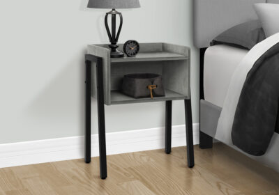 ACCENT TABLE - 23"H / GREY / BLACK METAL