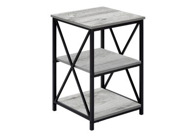 ACCENT TABLE - 26"H / GREY / BLACK METAL