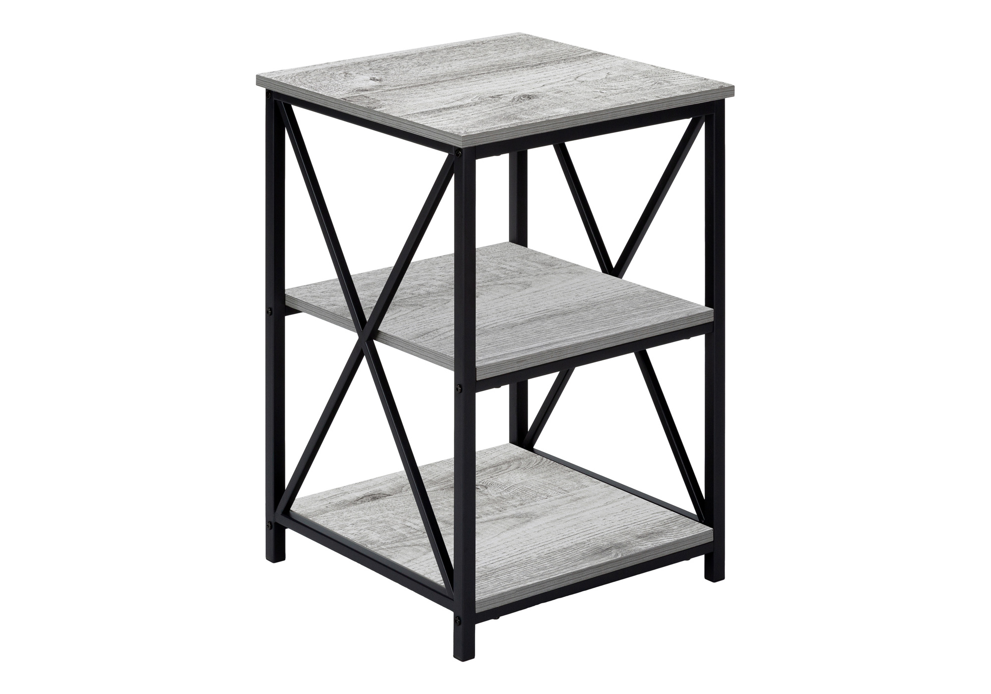 ACCENT TABLE - 26"H / GREY / BLACK METAL - Image 3