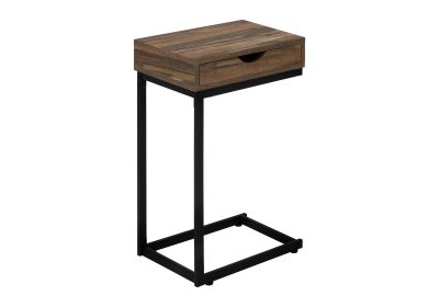 ACCENT TABLE - BROWN RECLAIMED-LOOK / BLACK METAL